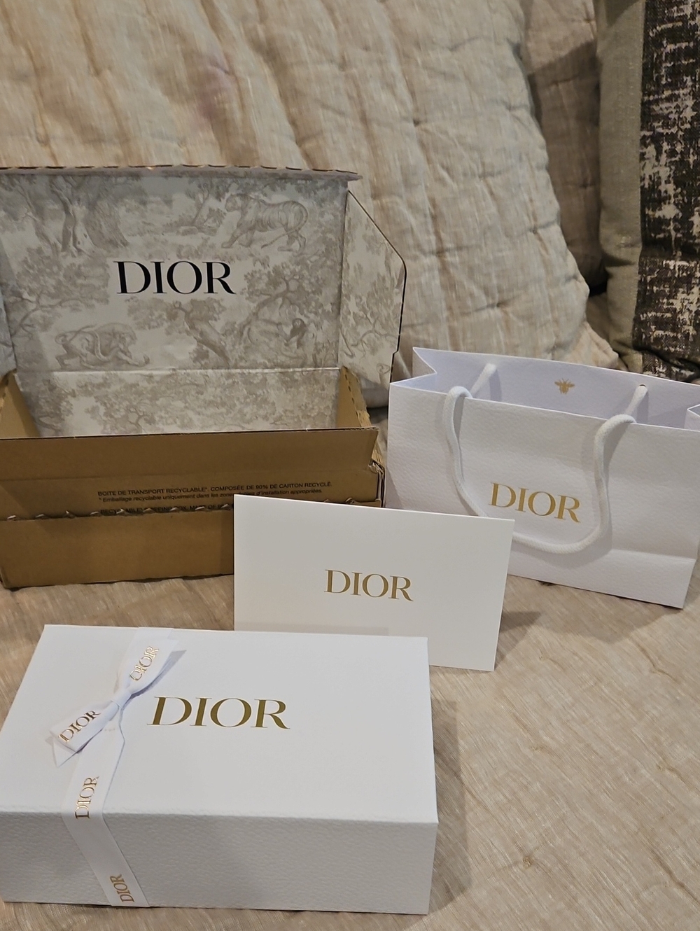 DIOR White Gift Box and Bag Set